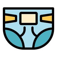 Child diaper icon color outline vector