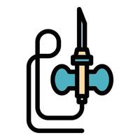 Catheter icon color outline vector