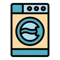 Laundry machine icon color outline vector