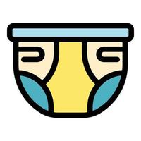 Baby care diaper icon color outline vector