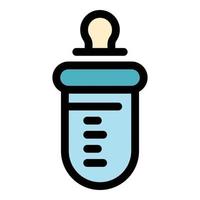 Baby bottle icon color outline vector