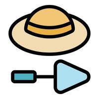 sombrero para hombre mayor icono color contorno vector