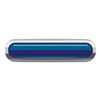 Blue rectangular button icon, cartoon style vector