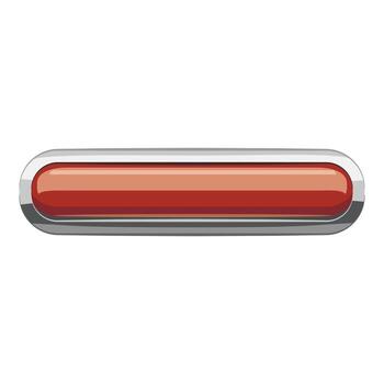 Broun rectangular button icon, cartoon style vector