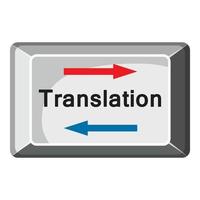 Translate button icon, cartoon style vector