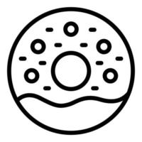 vector de contorno de icono de donut. menú de comida