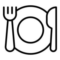 Food dishes icon outline vector. Coffee bed vector