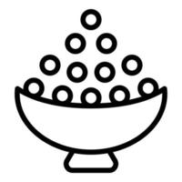 vector de contorno de icono de caviar de pescado. comida japonesa