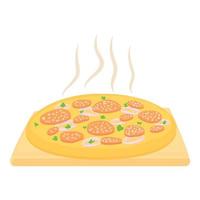 Pizza icon, cartoon style vector