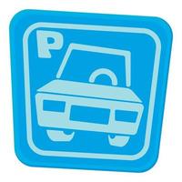 Car parking icon, cartoon style vector