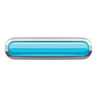 icono de botón rectangular azul claro, estilo de dibujos animados vector