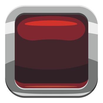 icono de botón cuadrado de chocolate, estilo de dibujos animados vector