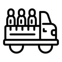 Truck migration icon outline vector. Migrant people vector