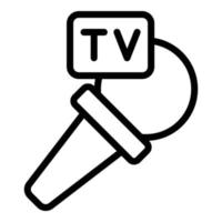 vector de contorno de icono de micrófono de tv. estudio de medios