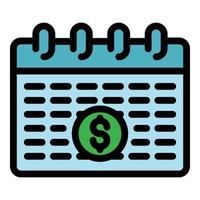 Retirement money icon color outline vector