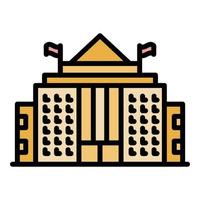 Parliament building icon color outline vector