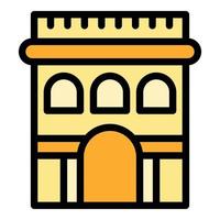 Sightseeing city arch icon color outline vector