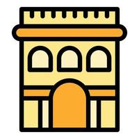 Sightseeing city arch icon color outline vector