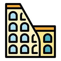 History building icon color outline vector