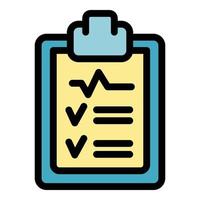 Home nursing clipboard icon color outline vector
