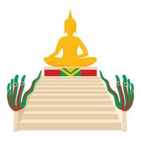 Budda icon, cartoon style vector