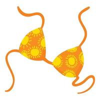 Top bikini icon, cartoon style vector