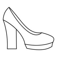 icono de zapatos de tacón alto, estilo de contorno vector