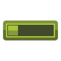 Player green button icon, cartoon style vector