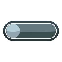 Player round button icon, cartoon style vector