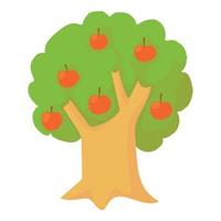 Apple tree icon, cartoon style vector