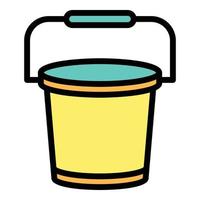 Garden bucket icon color outline vector