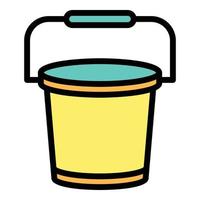 Garden bucket icon color outline vector