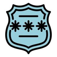 Code shield icon color outline vector