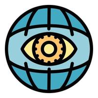 Eye globe icon color outline vector