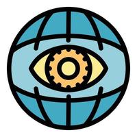 Eye globe icon color outline vector