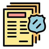 Protected files icon color outline vector