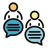 Security chat service icon color outline vector