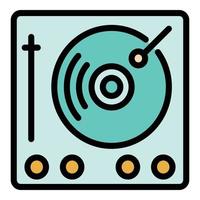 Plates music icon color outline vector