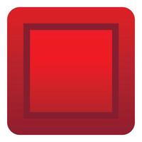 Red button icon, flat style vector
