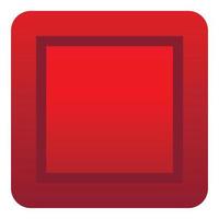 Red button icon, flat style vector