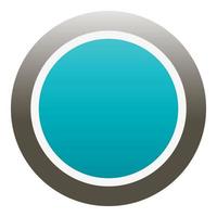 Blue round button icon, flat style vector