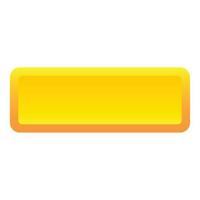 Yellow long button icon, flat style vector
