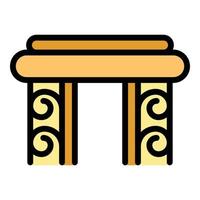Greek ancient column icon color outline vector