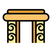 Greek ancient column icon color outline vector