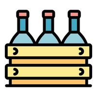 Greece wine bottle box icon color outline vector