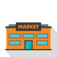 Market icon, flat style vector