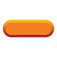 Orange button icon, flat style vector