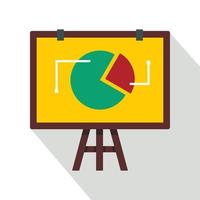 Flip chart with statistics icon, flat style vector