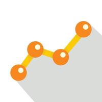 Chart statistics line icon, flat style vector