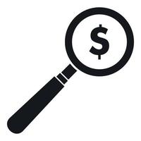 Magnifier icon, simple style vector